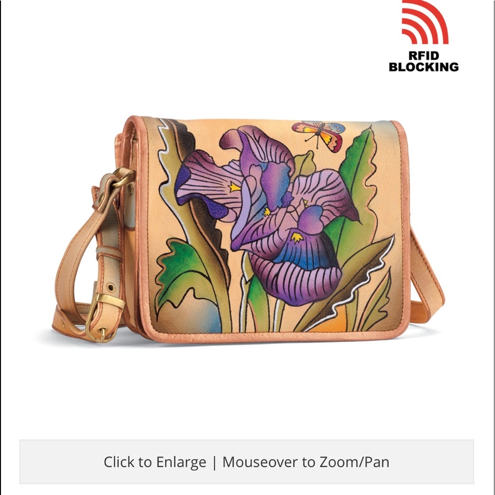 RIFD  Genuine Leather handpainted hand bag